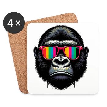 Gorilla - Coasters (set of 4) - white - Front