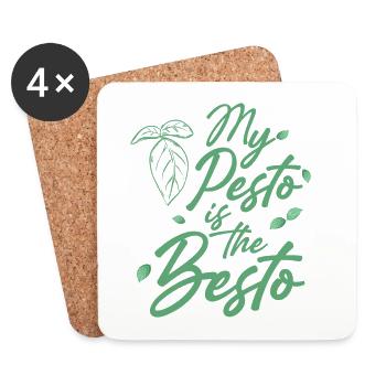 Pesto ist das Beste - Untersetzer (4er-Set) - Weiß - Vorne