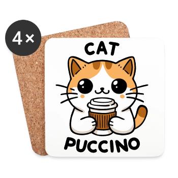 Catpuccino 2 - Untersetzer (4er-Set) - Weiß - Vorne