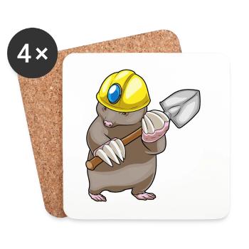 Mole Miner Shovel Mining - Coasters (set of 4) - white - Front
