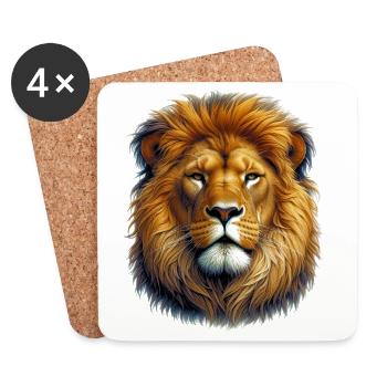 Lion - Coasters (set of 4) - white - Front