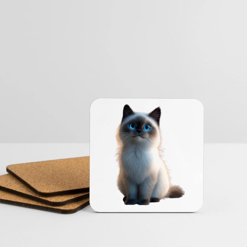 Chat Birman Chat Birman Sacré Chat Birman Mignon Chats Birmans Dessous de verre (lot de 4)