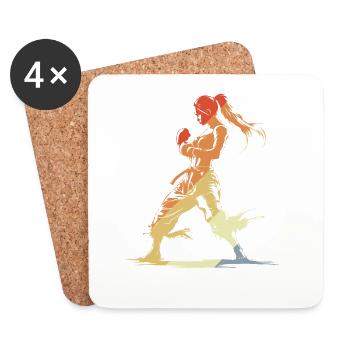 Vintage Kickboxer - Coasters (set of 4) - white - Front