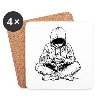 Graphismes de joueur - Dessous de verre (lot de 4) - blanc - Devant