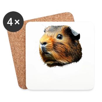 Guinea Pig Rodents Capybara Cute Rodent - Coasters (set of 4) - white - Front