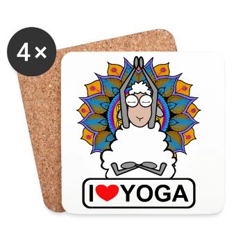 I love Yoga - Untersetzer (4er-Set) - Weiß - Vorne