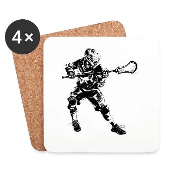 Lacrosse player - Coasters (set of 4) - white - Front