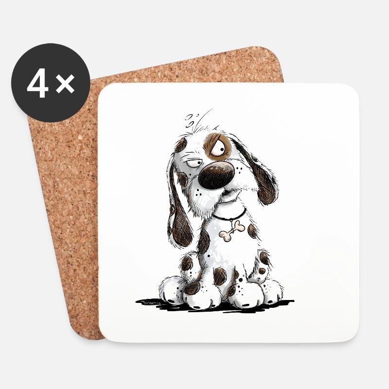 Nö Hund Spruch Statement Mürrisch - Untersetzer (4er-Set) - Weiß