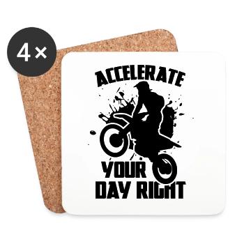 Lustiger Motocross Spruch - Untersetzer (4er-Set) - Weiß - Vorne