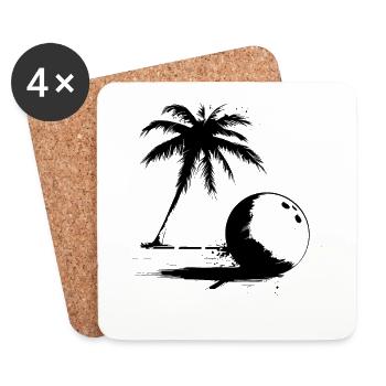 Croquis de bowling - Dessous de verre (lot de 4) - blanc - Devant