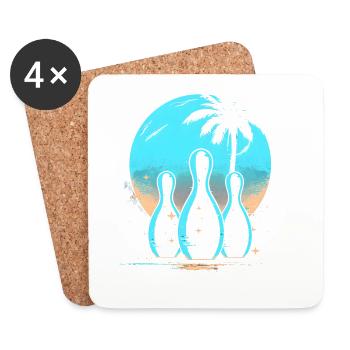 Bowling à l’ancienne - Dessous de verre (lot de 4) - blanc - Devant