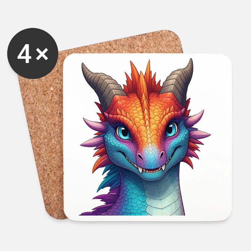 Lebendiger Arkaner Drache - Untersetzer (4er-Set) - Weiß