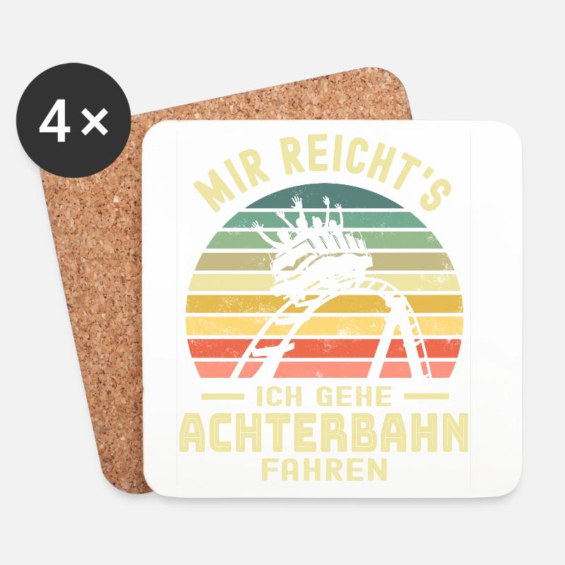 Achterbahn - Untersetzer (4er-Set) - Weiß