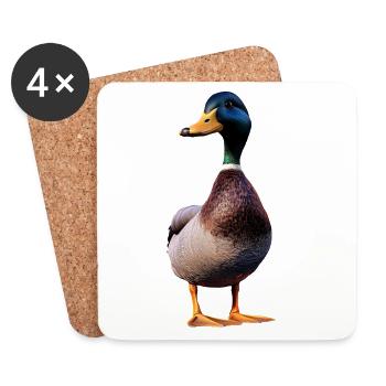 Canard, Canard colvert, Caneton, Caneton, , Canard - Dessous de verre (lot de 4) - blanc - Devant