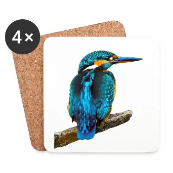 Martin-pêcheur Alcedo à ce - Dessous de verre (lot de 4) - blanc - Devant