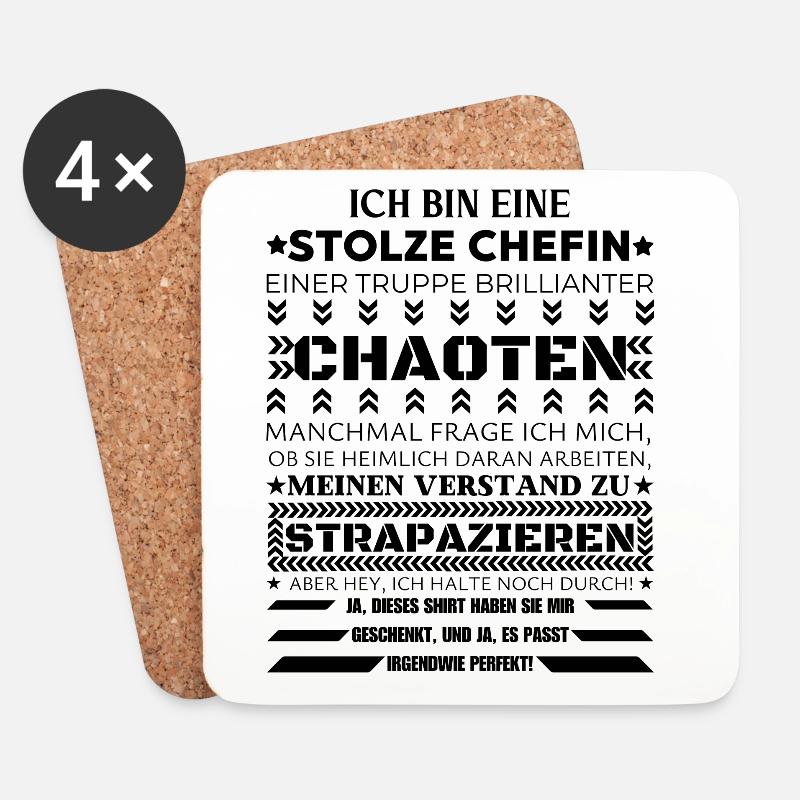EINE STOLZE CHEFIN BRILLIANTER CHAOTEN - Untersetzer (4er-Set) - Weiß