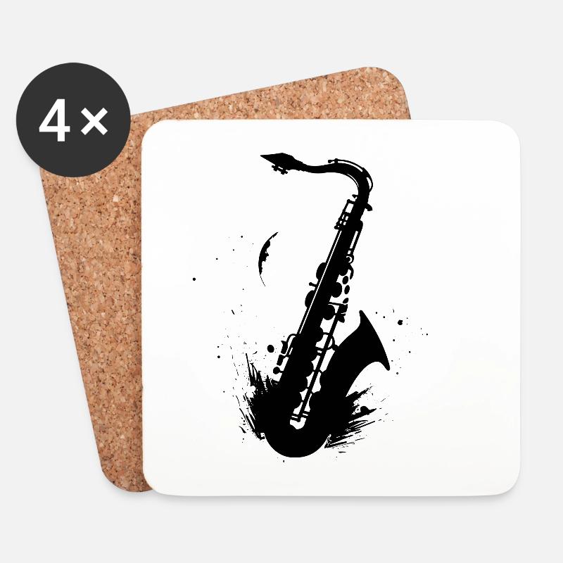 Saxophon - Untersetzer (4er-Set) - Weiß