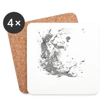 Dessin du golfeur - Dessous de verre (lot de 4) - blanc - Devant