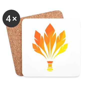Badminton - Coasters (set of 4) - white - Front