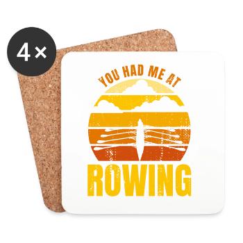 You Had Me At Rowing - Untersetzer (4er-Set) - Weiß - Vorne