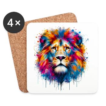 Lion - Coasters (set of 4) - white - Front