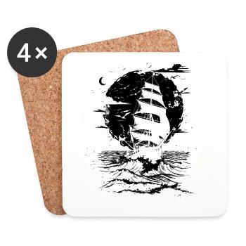 Voile - Dessous de verre (lot de 4) - blanc - Devant