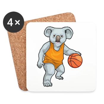 Koala Basketball Player Basketball - Coasters (set of 4) - white - Front
