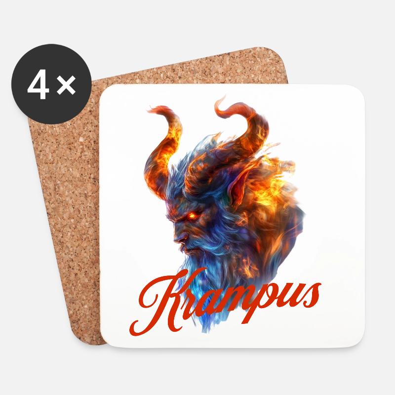 Wilder Krampus - Untersetzer (4er-Set) - Weiß