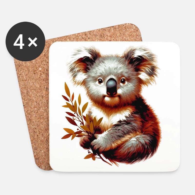 Koala - Untersetzer (4er-Set) - Weiß