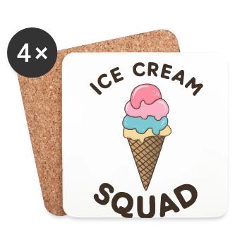 Frozen Cream Squad Lustiges Dessert Gelato Creme - Untersetzer (4er-Set) - Weiß - Vorne