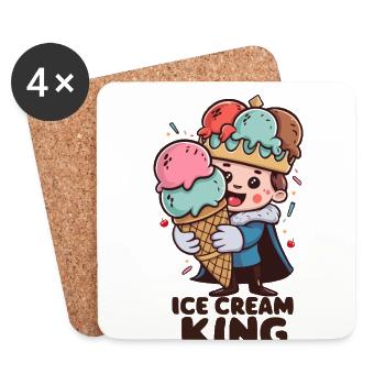 Frozen Cream Lustige Naschkatze Frozen Summer Snack - Untersetzer (4er-Set) - Weiß - Vorne