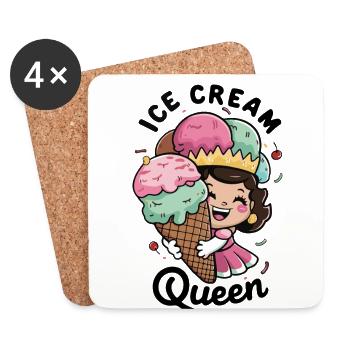 Frozen Cream Queen Sweet Tooth Frozen Dessert - Dessous de verre (lot de 4) - blanc - Devant