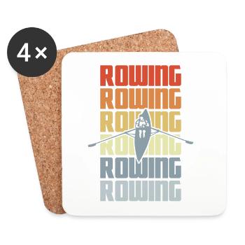 Vintage Rowing - Coasters (set of 4) - white - Front