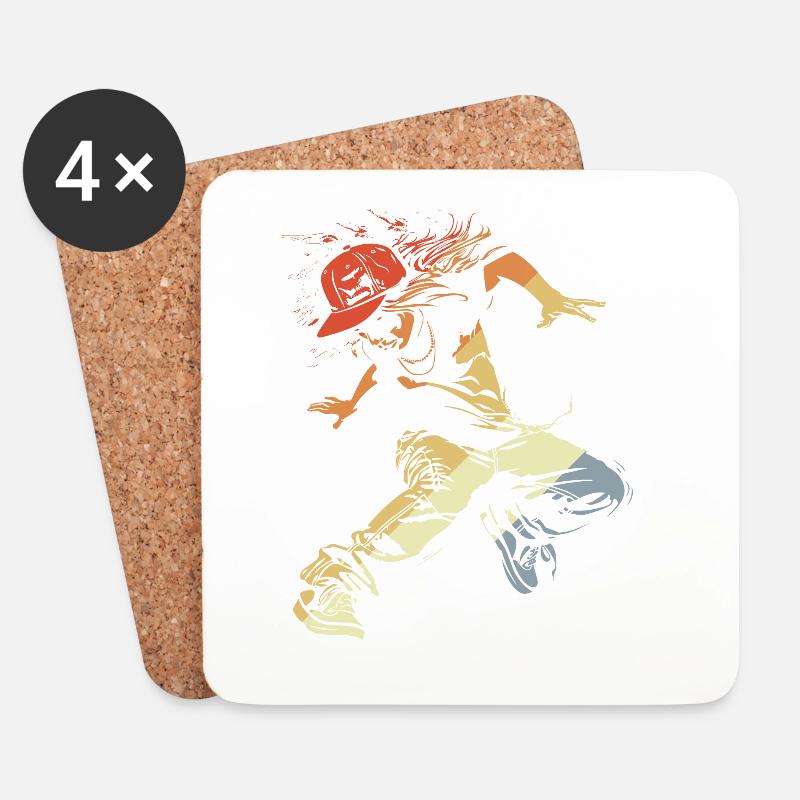 Vintage B-Girl - Untersetzer (4er-Set) - Weiß