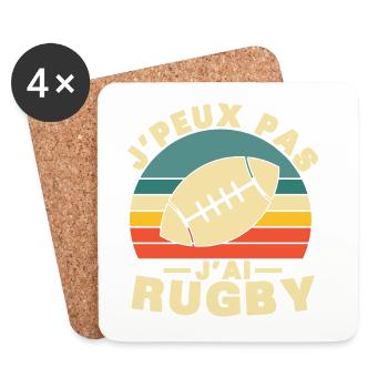 Ich kann nicht, ich habe ein Rugby-Humor-Geschenk - Untersetzer (4er-Set) - Weiß - Vorne