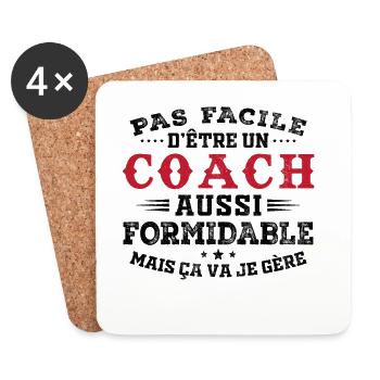 Great Gift for Amazing Coach - Coasters (set of 4) - white - Front