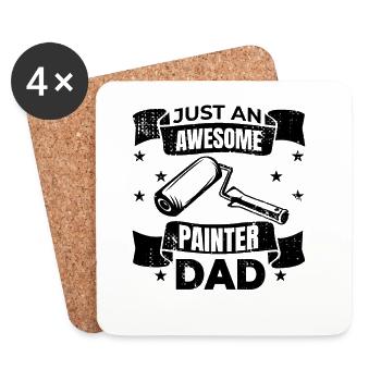 Painter Dad - Coasters (set of 4) - white - Front