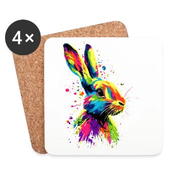 Bunny Rabbit Lover Hare Bunny Cute Bunnies - Coasters (set of 4) - white - Front