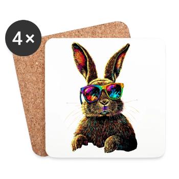 Bunny Rabbit Lover Hare Bunny Cute Bunnies - Coasters (set of 4) - white - Front