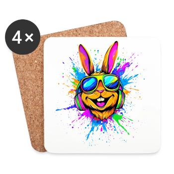 Bunny Rabbit Lover Hare Bunny Cute Bunnies - Coasters (set of 4) - white - Front
