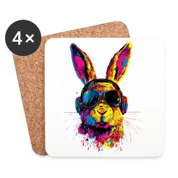 Bunny Rabbit Lover Hare Bunny Cute Bunnies - Coasters (set of 4) - white - Front