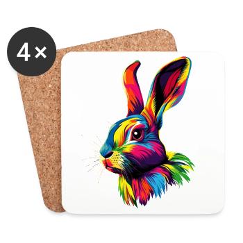 Bunny Rabbit Lover Hare Bunny Cute Bunnies - Coasters (set of 4) - white - Front