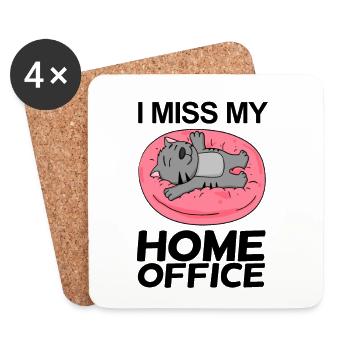Home Office Spruch lustig - Untersetzer (4er-Set) - Weiß - Vorne