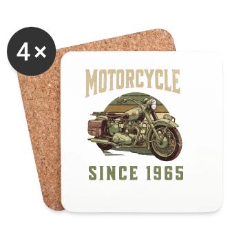 Legend 1965 – Vintage motorcycle design - Coasters (set of 4) - white - Front