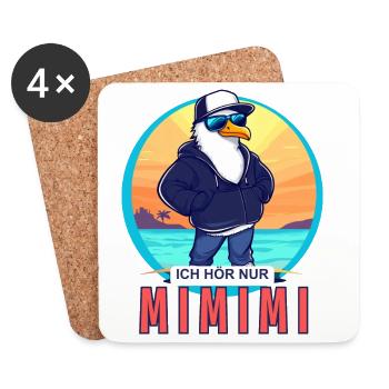 ICH HÖR NUR MIMIMI!!! - Untersetzer (4er-Set) - Weiß - Vorne