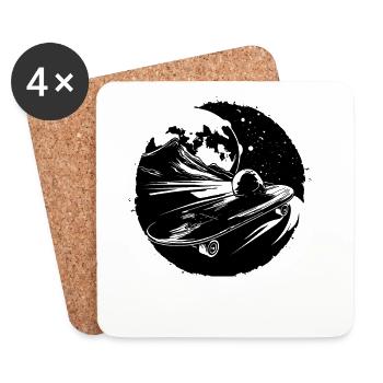 Skateboarding Sketch - Coasters (set of 4) - white - Front