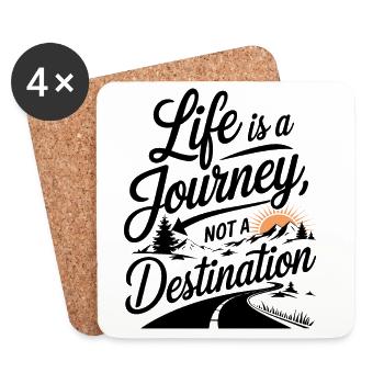 La vie est un voyage Conception de motivation - Dessous de verre (lot de 4) - blanc - Devant