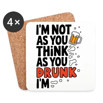 I'm Not Drunk Funny Beer Quote Design - Coasters (set of 4) - white - Front