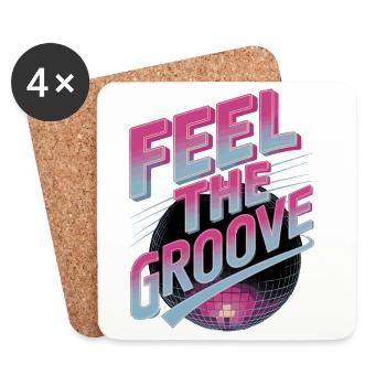 Spüren Sie den Groove Retro Disco Dance Vibes - Untersetzer (4er-Set) - Weiß - Vorne