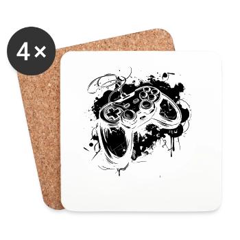 Manette de jeu - Dessous de verre (lot de 4) - blanc - Devant